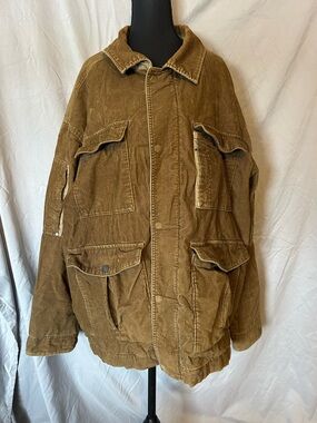 Columbia Men's Corduroy Field Jacket in Brown XCO Hole in Sleeve Lots of Pockets